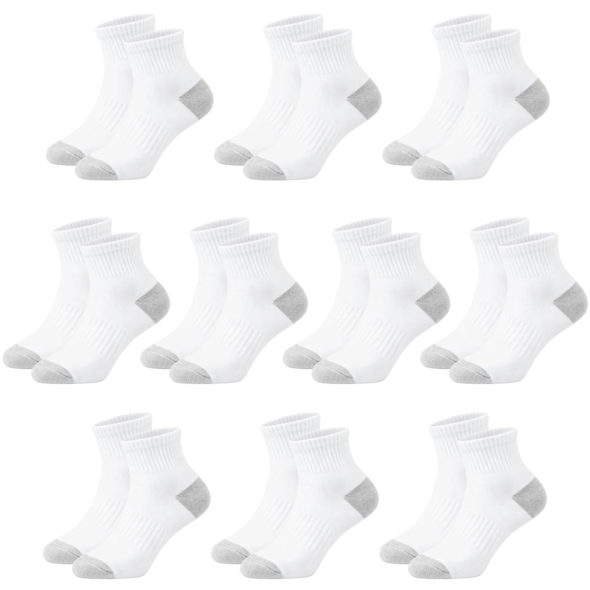 Kids Quarter Ankle Socks for Boys Girls 10 Pack Seamless Athletic Socks