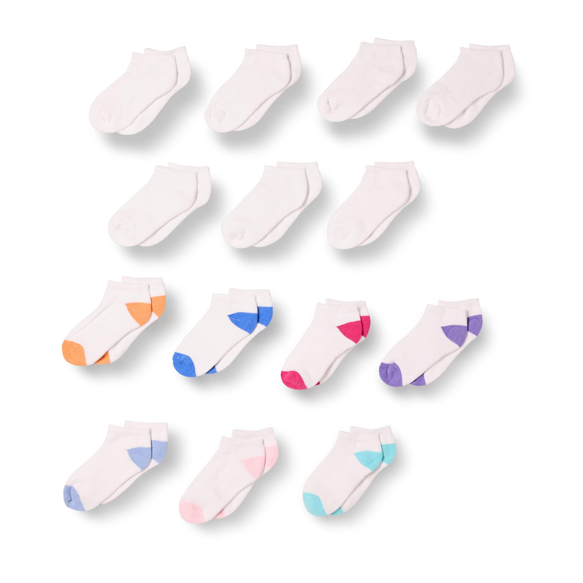 Amazon Essentials Unisex Kids and Toddlers' Cotton Low Cut Ankle Socks, 14 Pairs