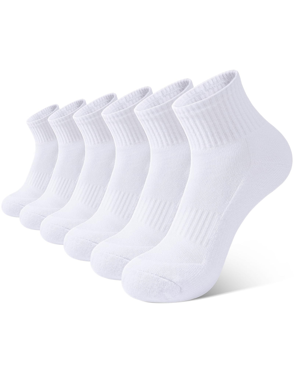 BOOPH 6 Pairs Kids Socks Boys Girls Cushioned Quarter Athletic Ankle Socks