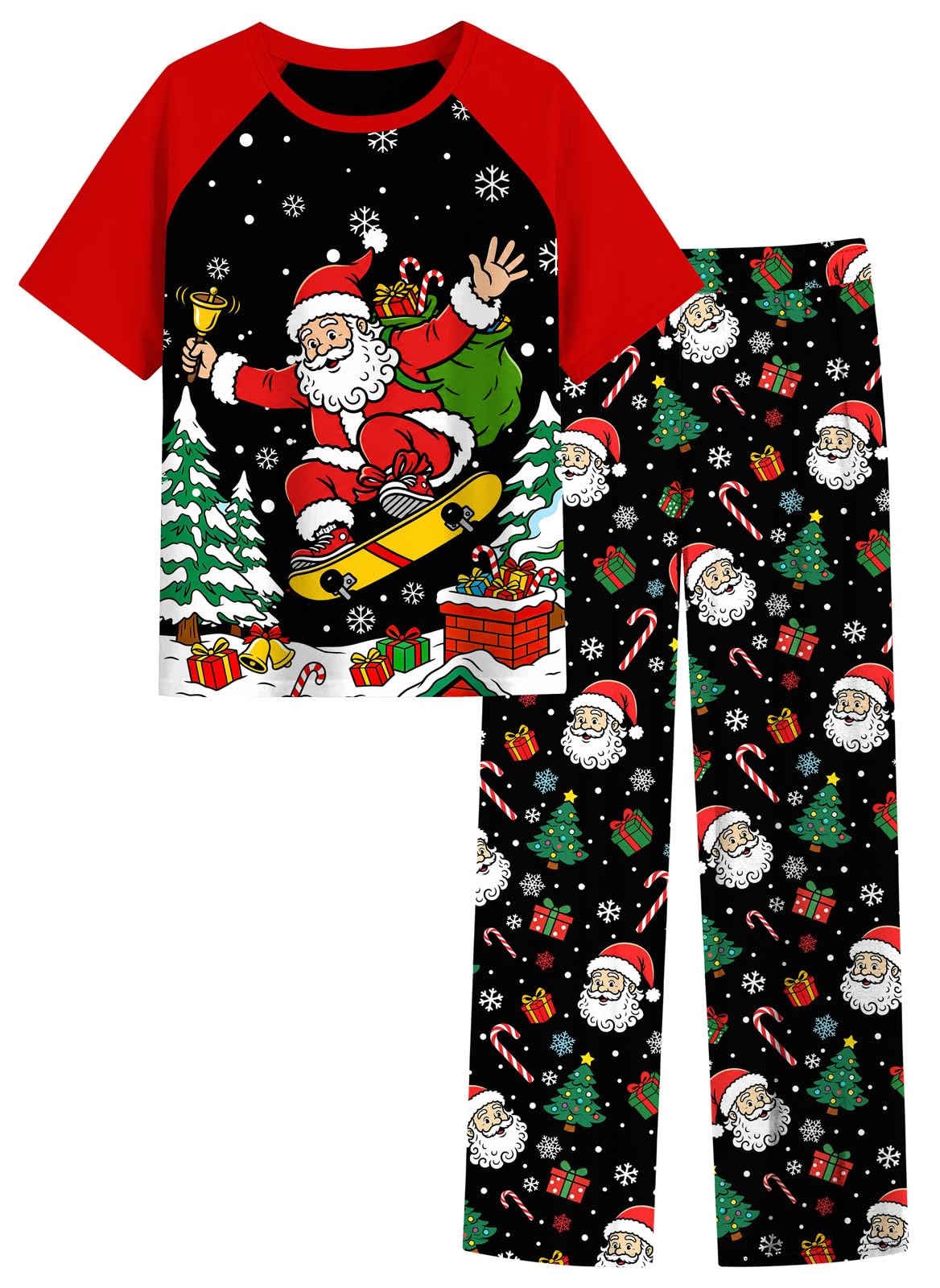 Funnycokid Boys Pajamas 2 Piece Kids Summer Pjs Loose Fit Size 6-12