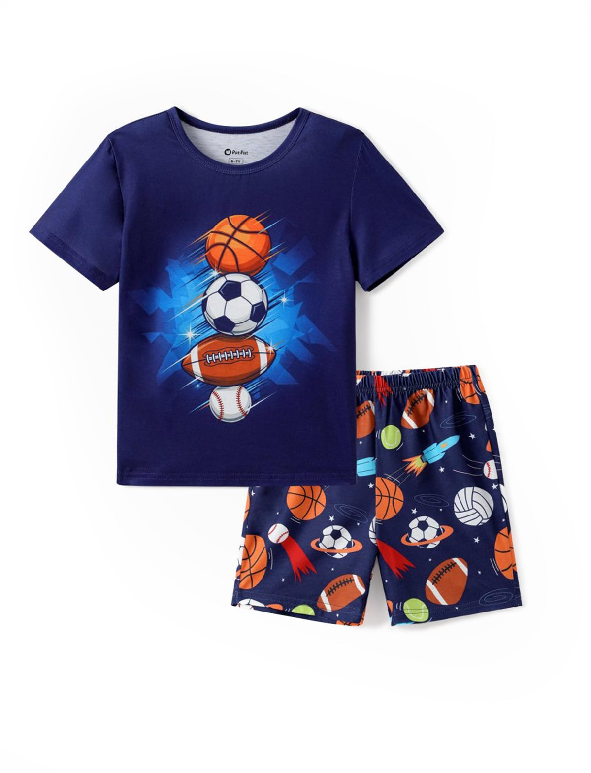 PATPAT Boys Pajamas 2 Piece PJs Set T-shirts with Shorts 6-12 Years