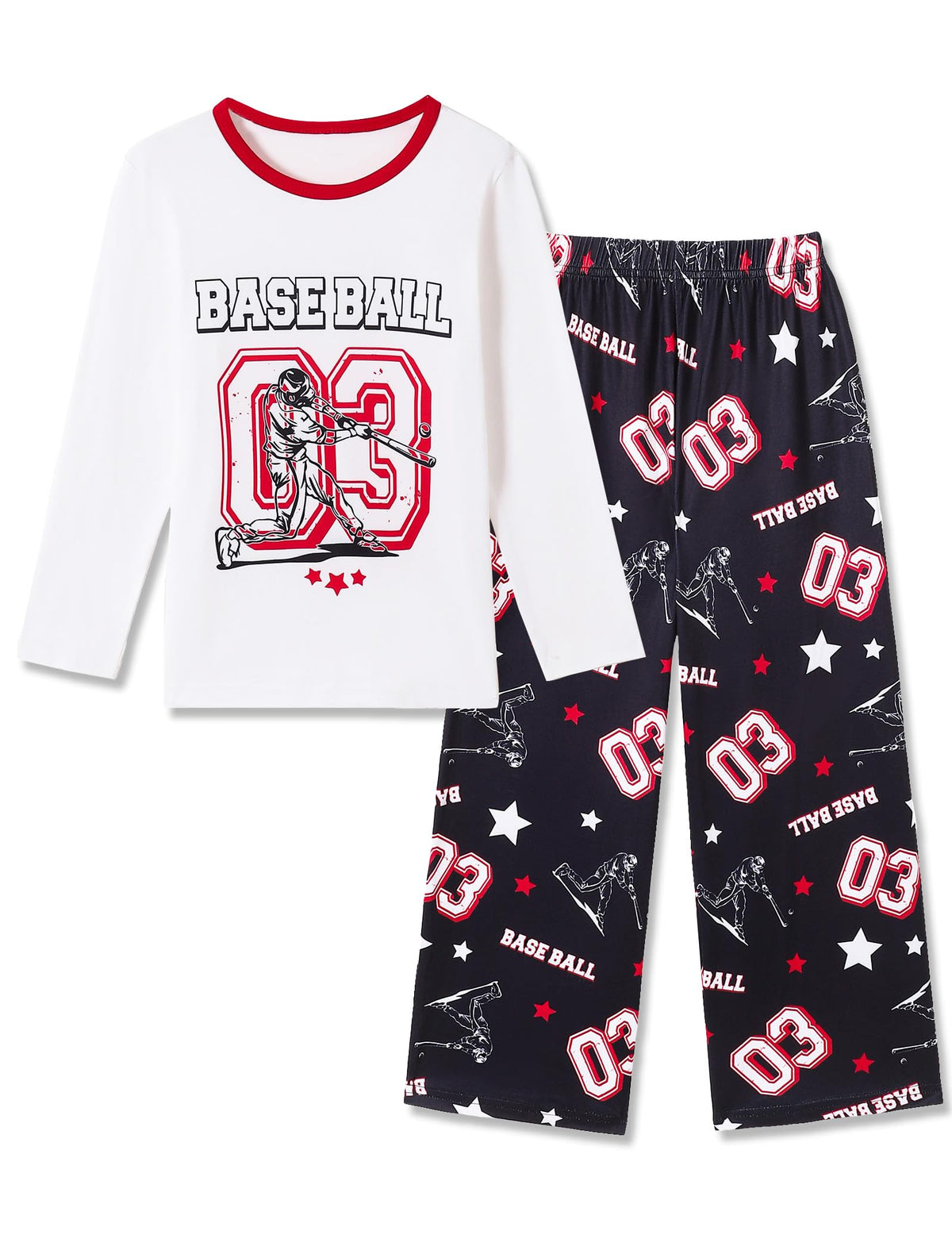 Mikrdoo Boys Pajamas Soft 2-Piece Long Sleeve Sleepwear Set 6-16 Years