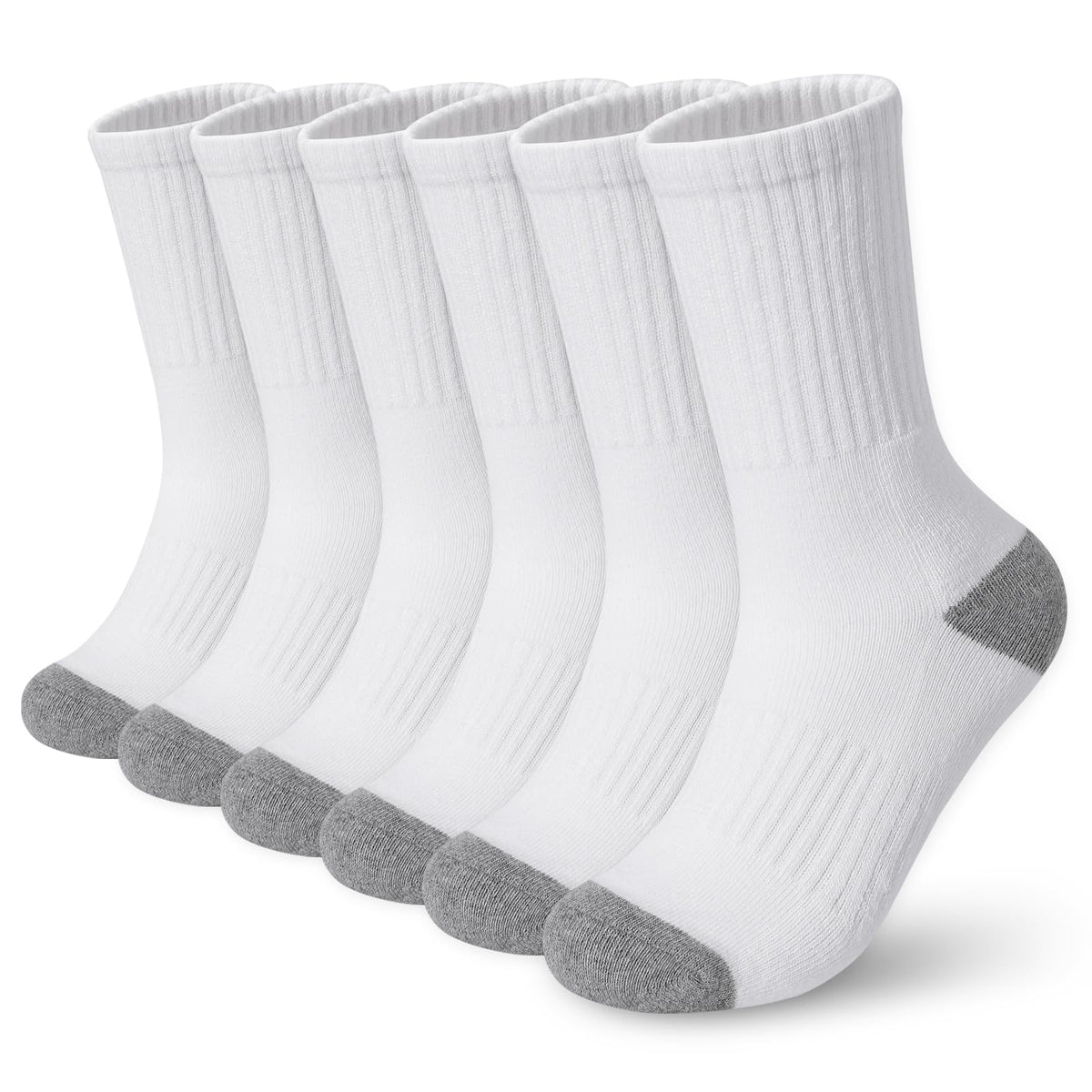 BOOPH Kids Boys Girls Athletic Crew Socks Thick Cotton Socks 5-14 Years