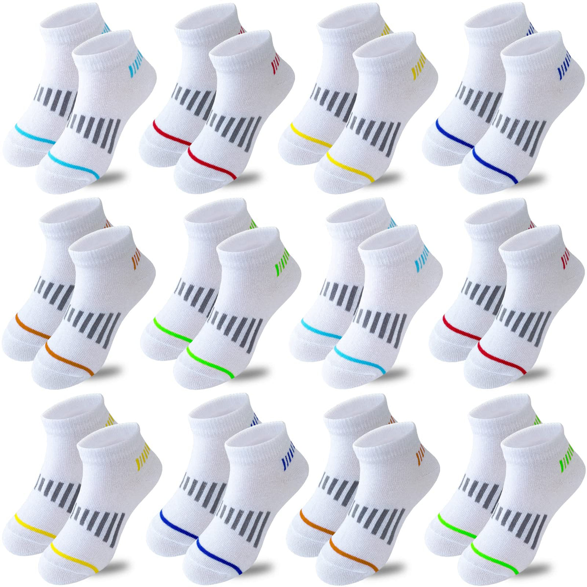 Boys Socks 12 Pairs Kids Low Cut Cotton Socks Sports Ankle Athletic Sock
