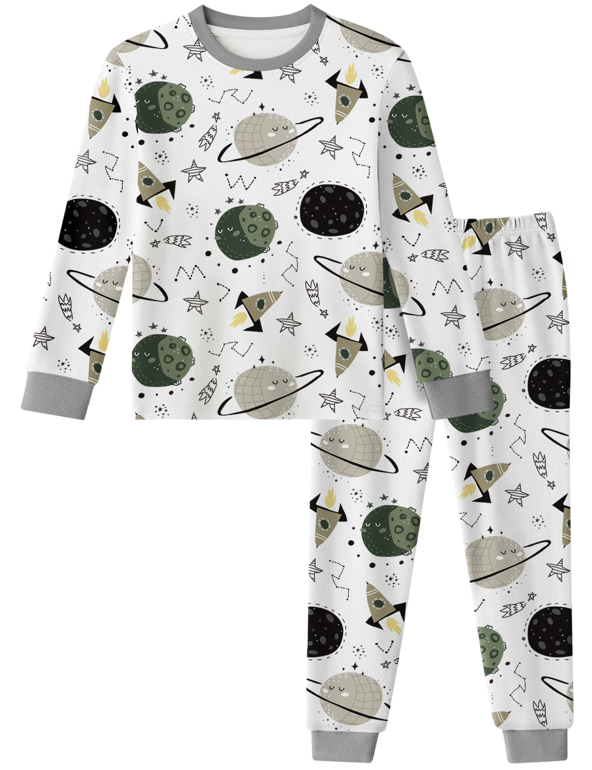 Yoofoss Toddler Pajamas 100% Organic Cotton Pjs Kids Set for Boys Girls