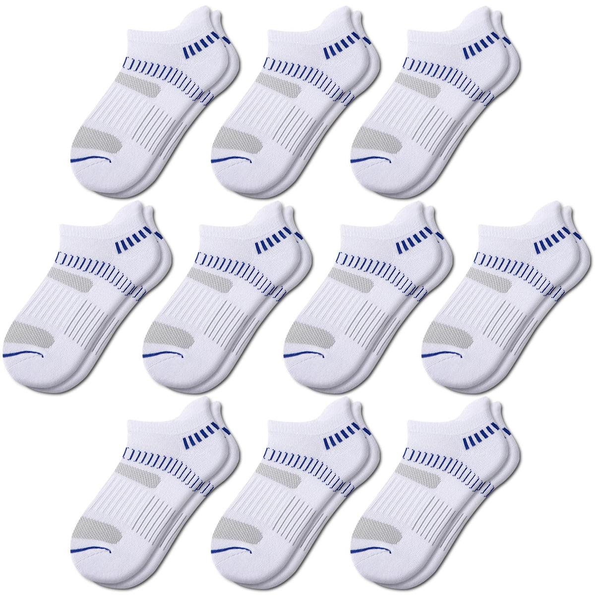 Comfoex 10 Pairs Boys Socks For Kids 4-6 8-10 6-8 Years Old Athletic Ankle Socks Short Cotton Socks With Cushioned Sole