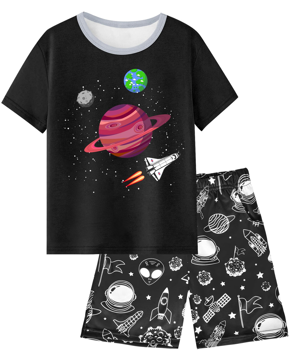 Fiodrimy Boys Pajamas Big Boys PJs Set Summer Short Sleeve Kid Sleepwear Boy Pajamas Size 8-14