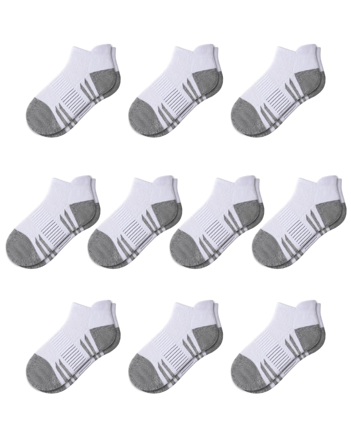 Somaibo 10 Pairs Boys Girls Ankle Socks Kids Athletic Socks No Show