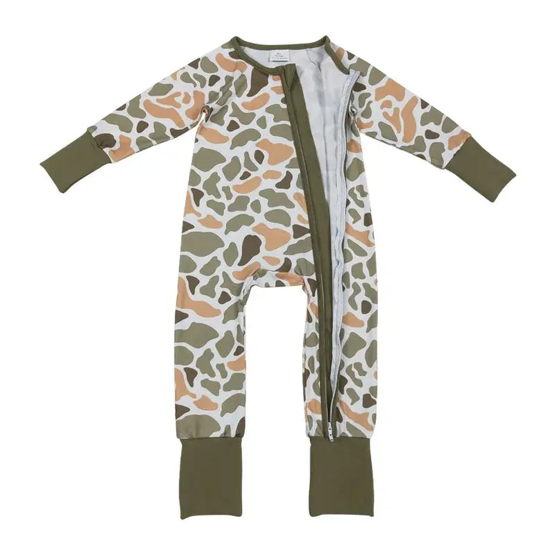 Toddler Boys' 2-Piece Camouflage Sleepwear - Long Sleeve Crew Neck Pyjama Set, Soft Cotton Blend, Hunting Season Outfit, Cozy - Sizes 3-6m, 6-12m, 2t, 3t, Two-Pieces