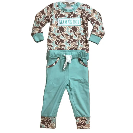 Kids Boy Winter Outfit Mama's Boy Outfit Green Camo Clothing Set Hunting Clothes BLP1336