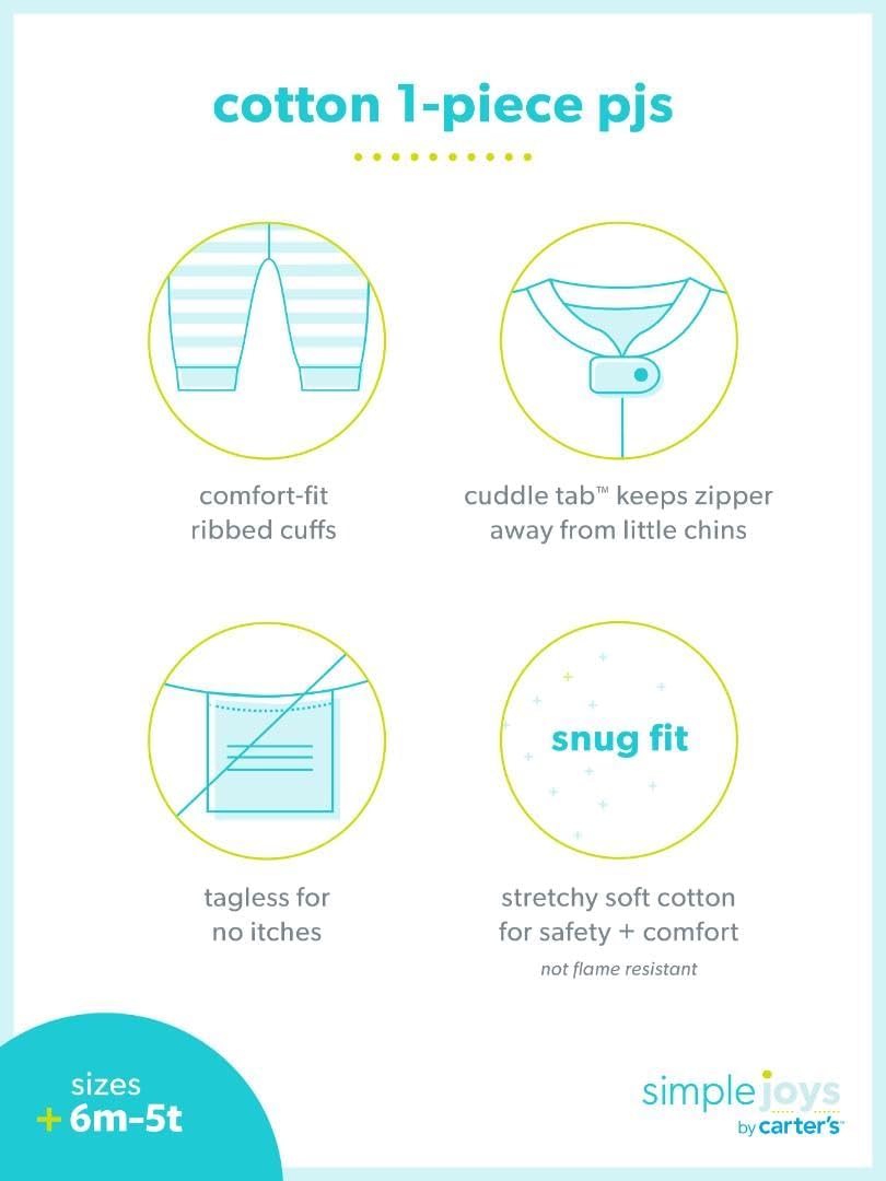 Simple Joys by Carter's Babys' 3 pack Snug Fit Footless Cotton Pajamas
