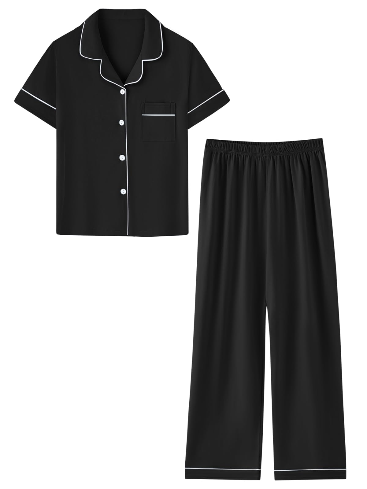 Umeyda Boys 100% Cotton Pajamas Short Sleeve and Long Pants 2-Piece PJ Set