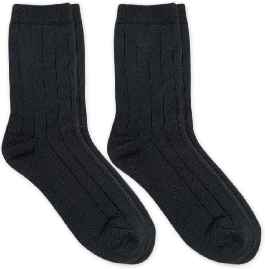 Jefferies Socks Boy's Rayon Derived From Bamboo School Uniform Ribbed Crew Socks 2 Pair Pack