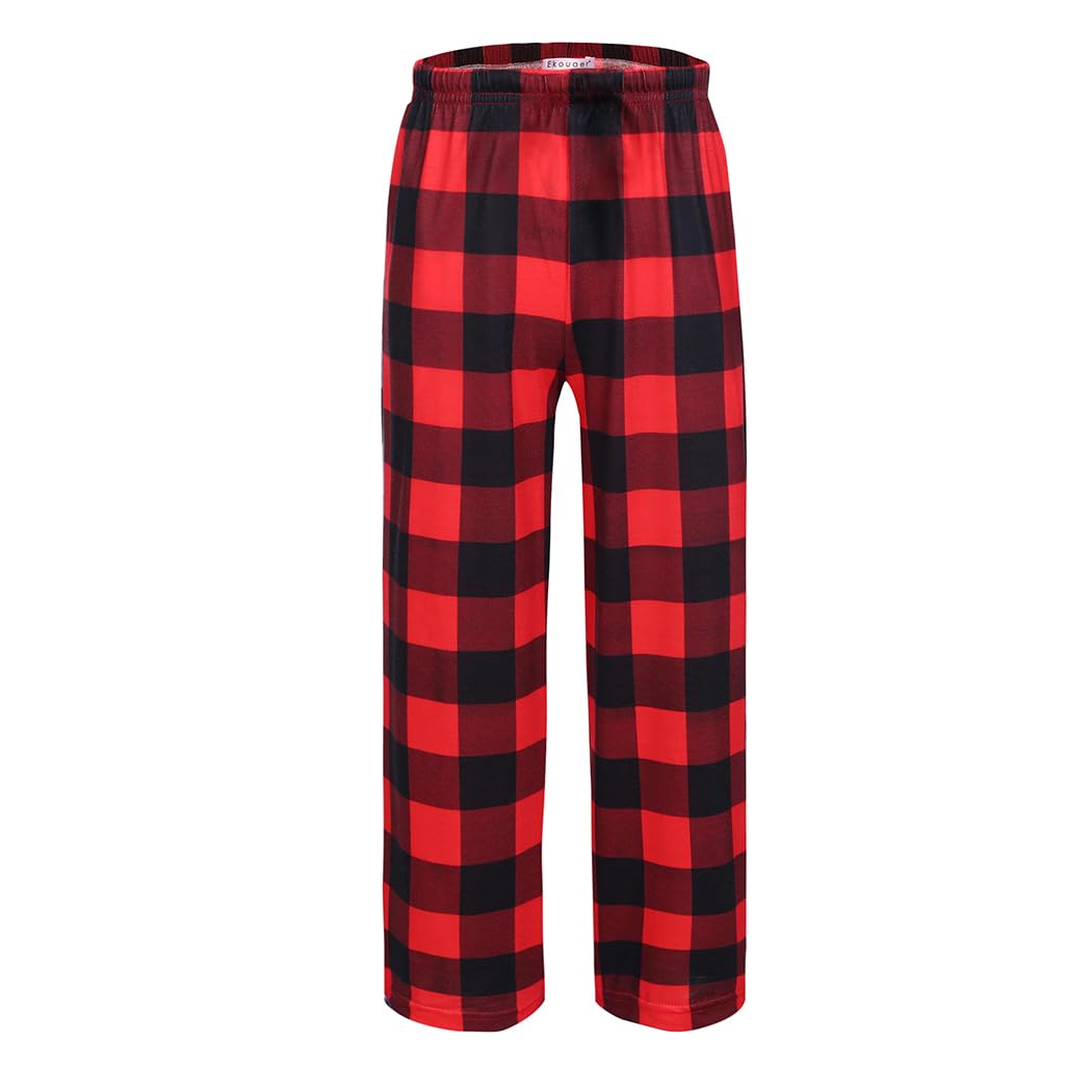 Ekouaer Boys Pajama Pants Plaid Bottoms Comfy Elastic Waist Pjs Bottoms