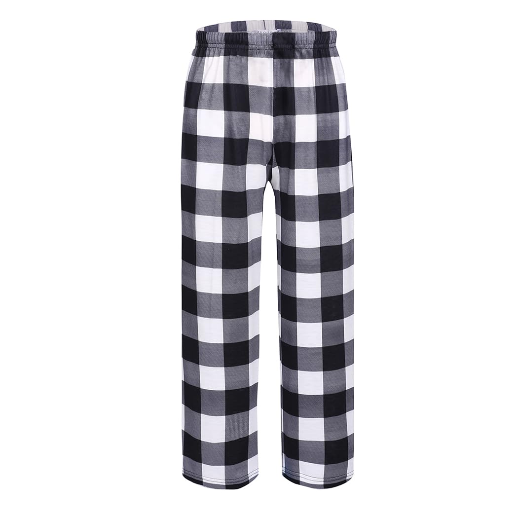 Ekouaer Boys Pajama Pants Plaid Bottoms Comfy Elastic Waist Pjs Bottoms