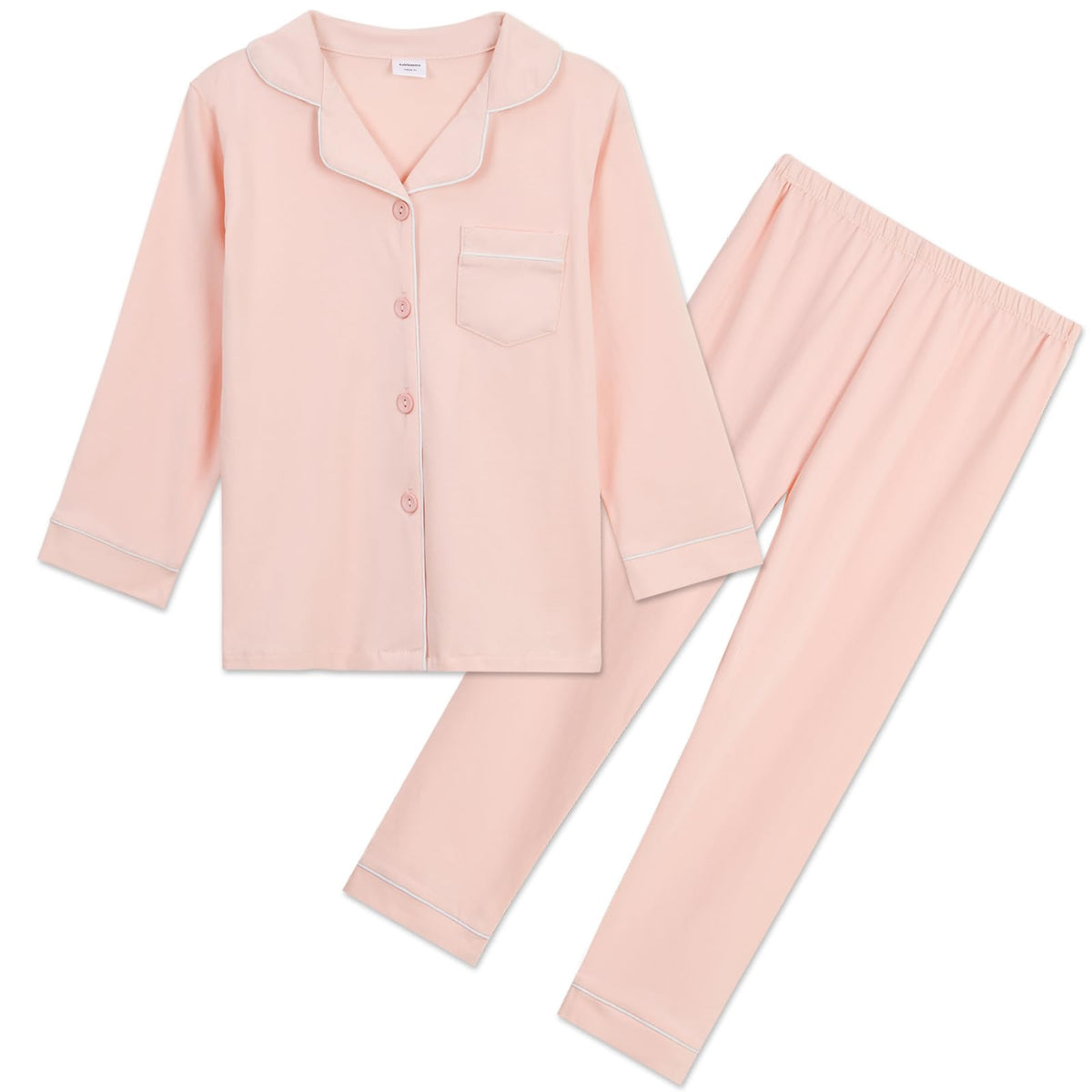 Aablexema Unisex Kids Pajamas Set Button-Down Long Sleeve for Boys Girls