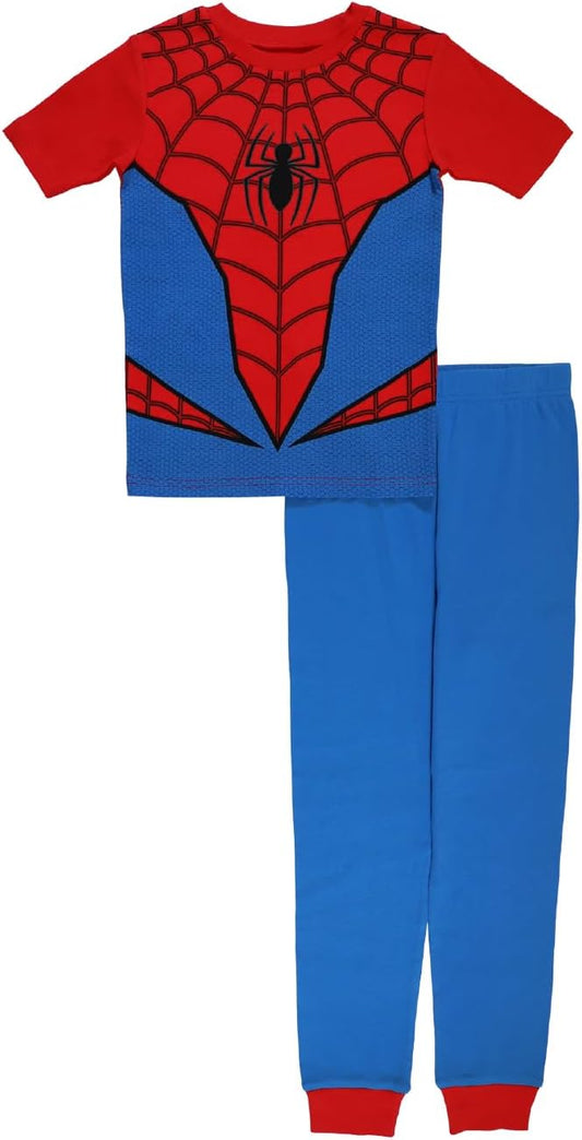 Marvel Boys' 2-piece Snug-fit Cotton Matching Holiday Pajama Set, Soft & Cute for Kids