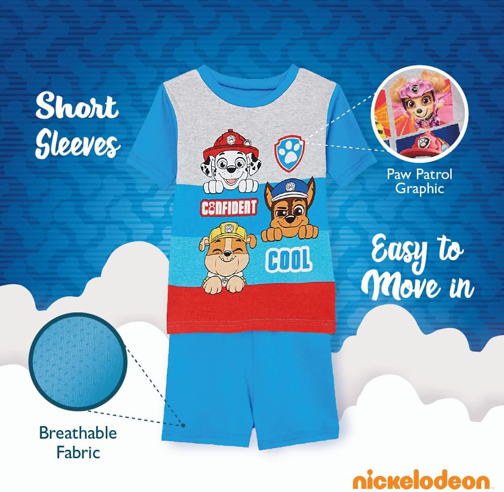 Nickelodeon Boys' Paw Patrol 6-piece Snug-fit Cotton Matching Pajama Set