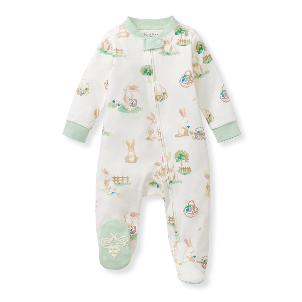 Burt's Bees Baby Boys' Organic Cotton, Sleep and Play Footed Pajamas