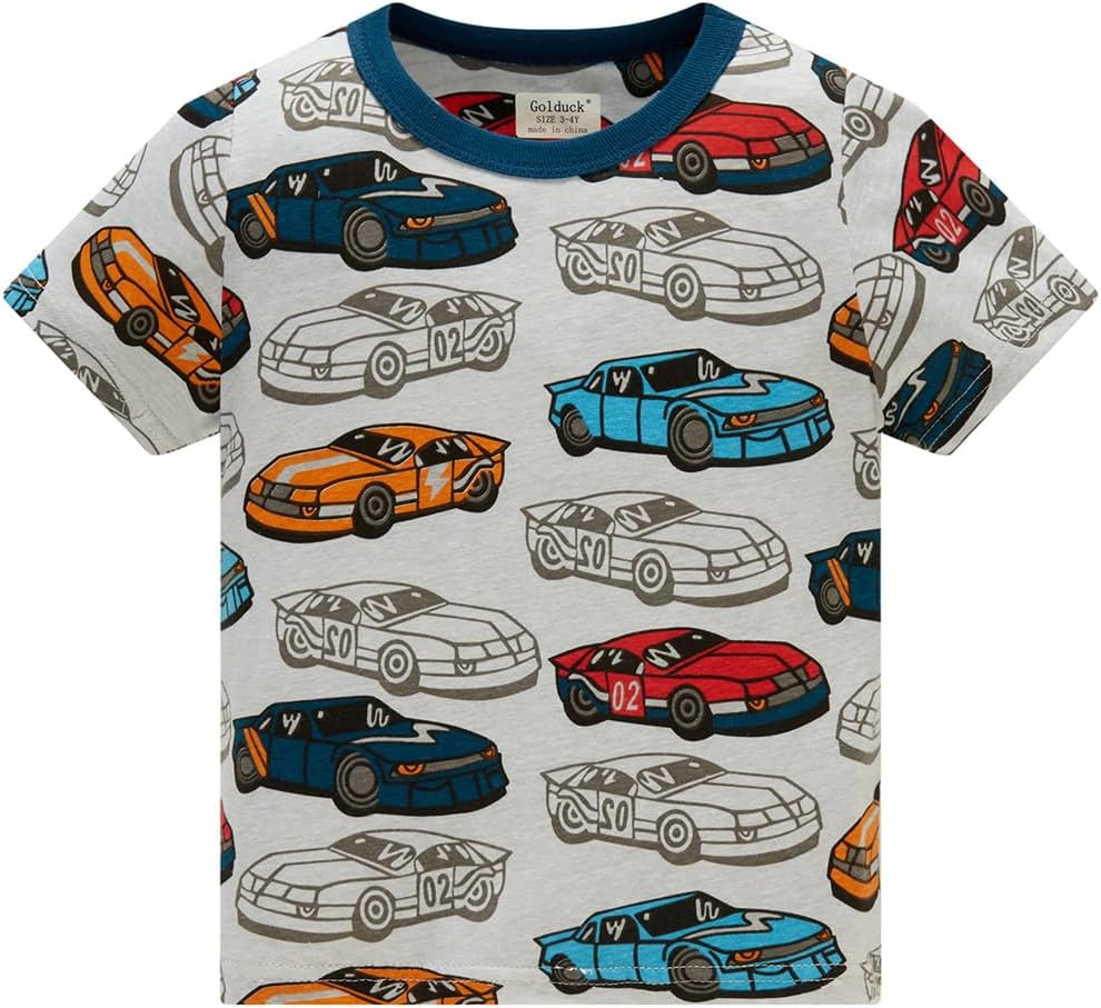 Kids Boys' Pajama Set Short Sleeve T-Shirt+Shorts Car Fire Truck Cartoon Print Little Kid 100% cotton clothing