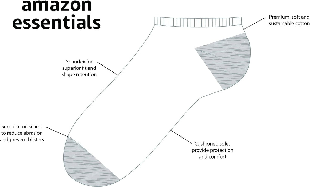 Amazon Essentials Unisex Kids and Toddlers' Cotton Low Cut Ankle Socks, 14 Pairs