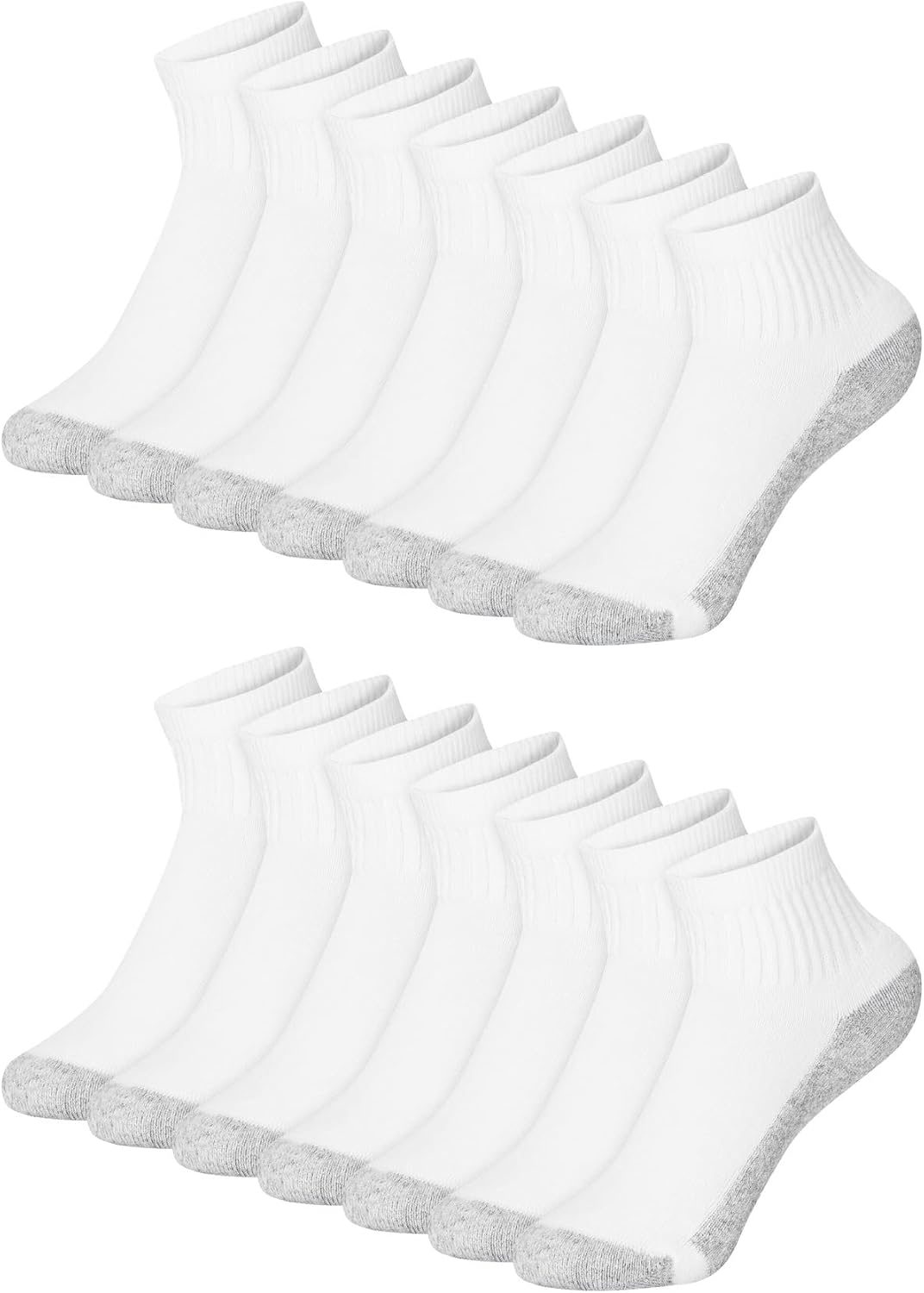 Hanes Boys' Socks Pack, Double Tough Moisture Wicking Ankle, Crew, No Show Socks, 12 & 14 Pair Packs
