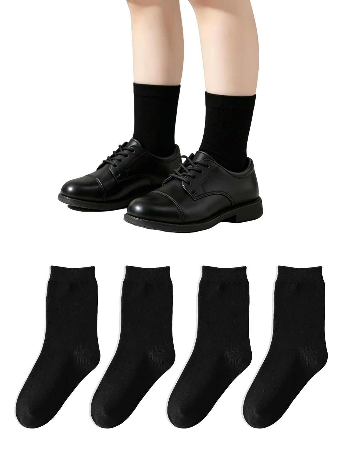 EPEIUS Kids Crew Socks Seamless Cotton Dress Socks for Boys Girls 1-15Y