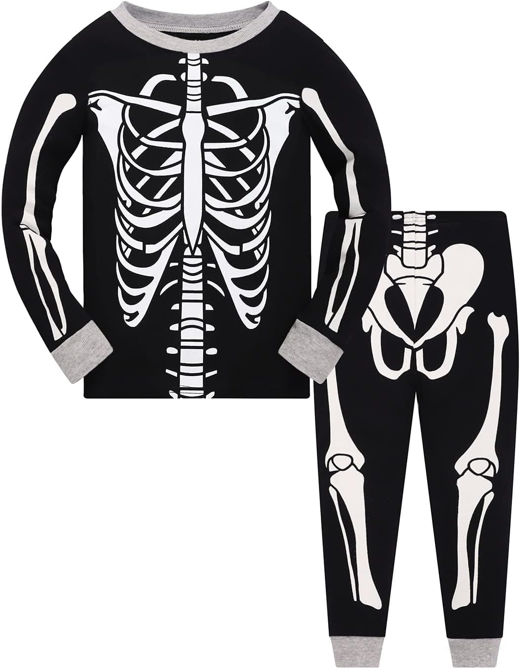 Toddler Boys Skeleton Pajamas Sets Kids Pumpkin Sleepwear Boys Halloween 2 Pcs PJS