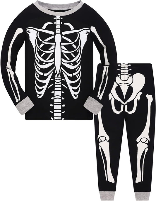 Toddler Boys Skeleton Pajamas Sets Kids Pumpkin Sleepwear Boys Halloween 2 Pcs PJS