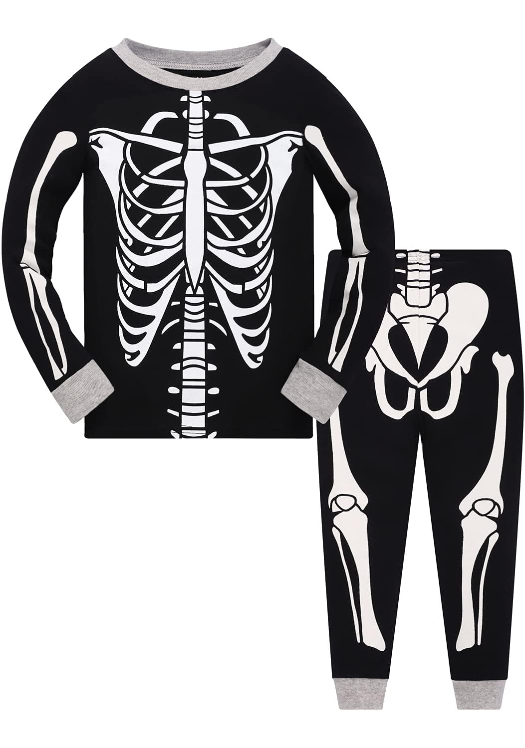 Toddler Boys Skeleton Pajamas Sets Kids Pumpkin Sleepwear Boys Halloween 2 Pcs PJS