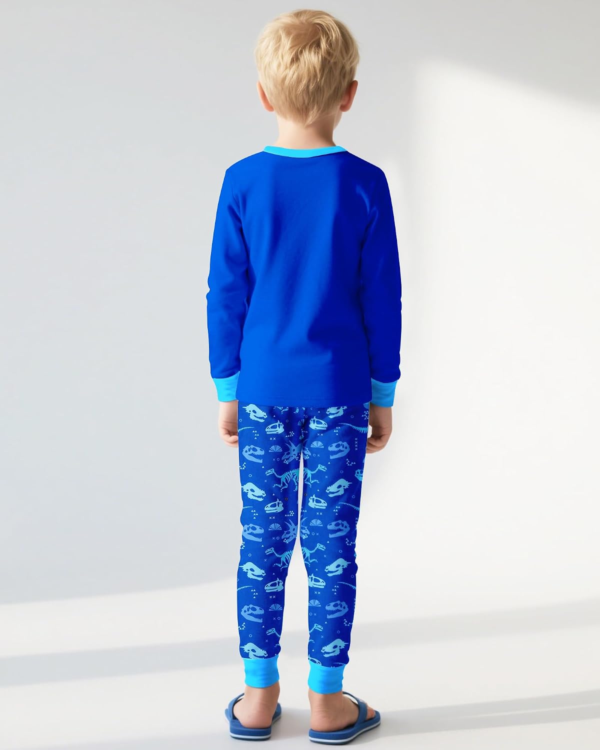 PASHOP 2 Piece Boys Pajamas Kids Long Sleeve Top and Pants Pajamas Pjs Sleepwear Set for Toddler Little Boys 3-10 Years
