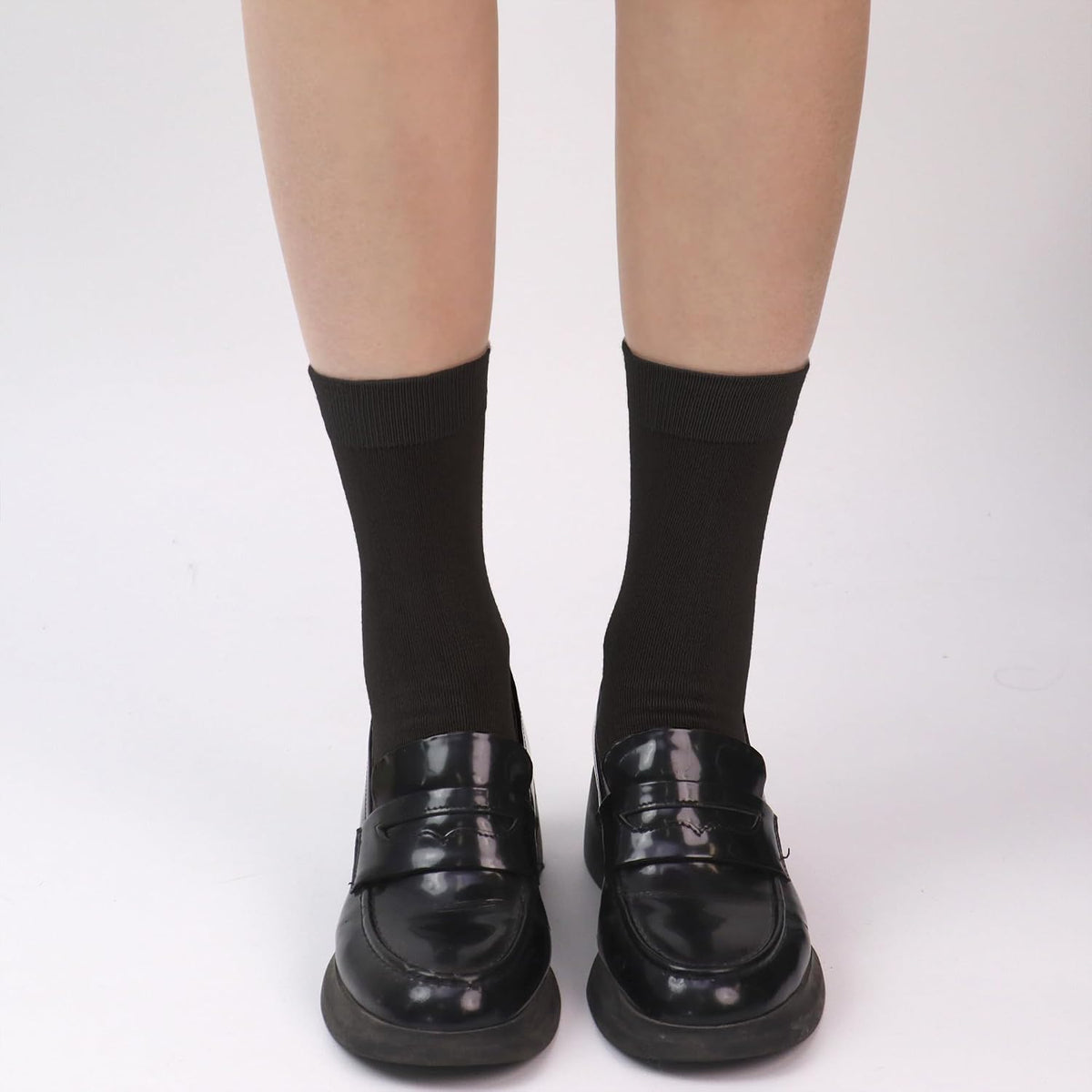 SERISIMPLE Viscose Bamboo Kids Crew Socks School Anti Odor Socks for Boys Girls Uniform Light Weight Flat Seam Socks 5 Pairs