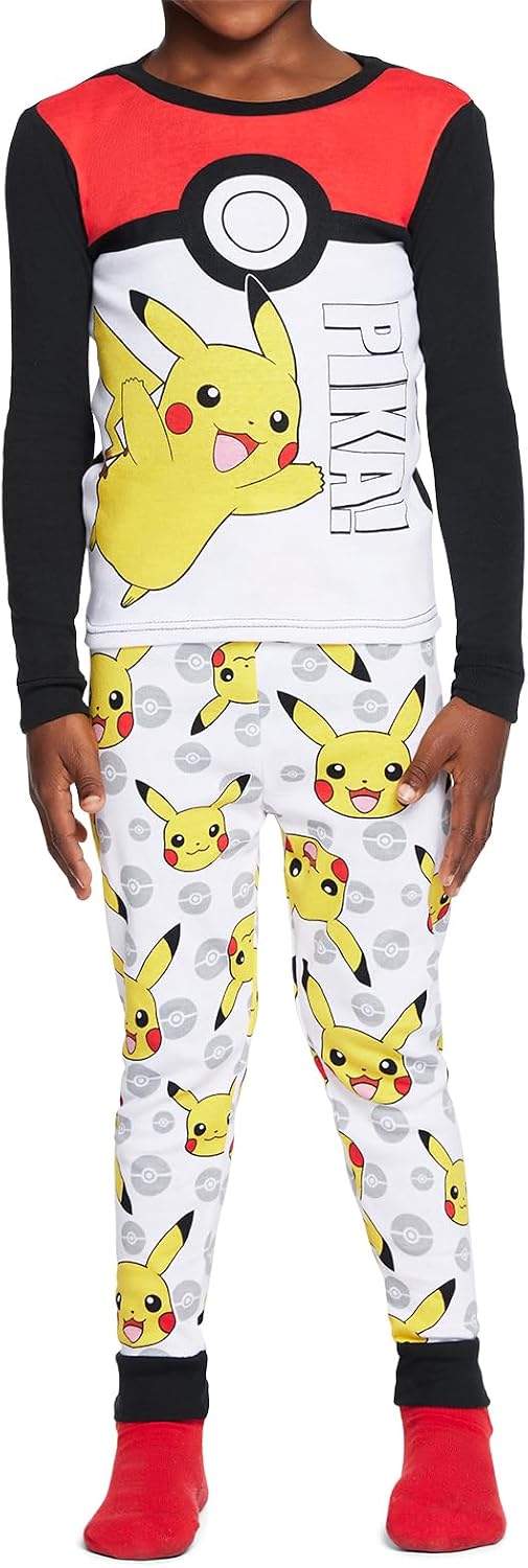 Pokémon Boys' 6-piece Snug-fit Cotton Pajama Set, Matching Pajamas