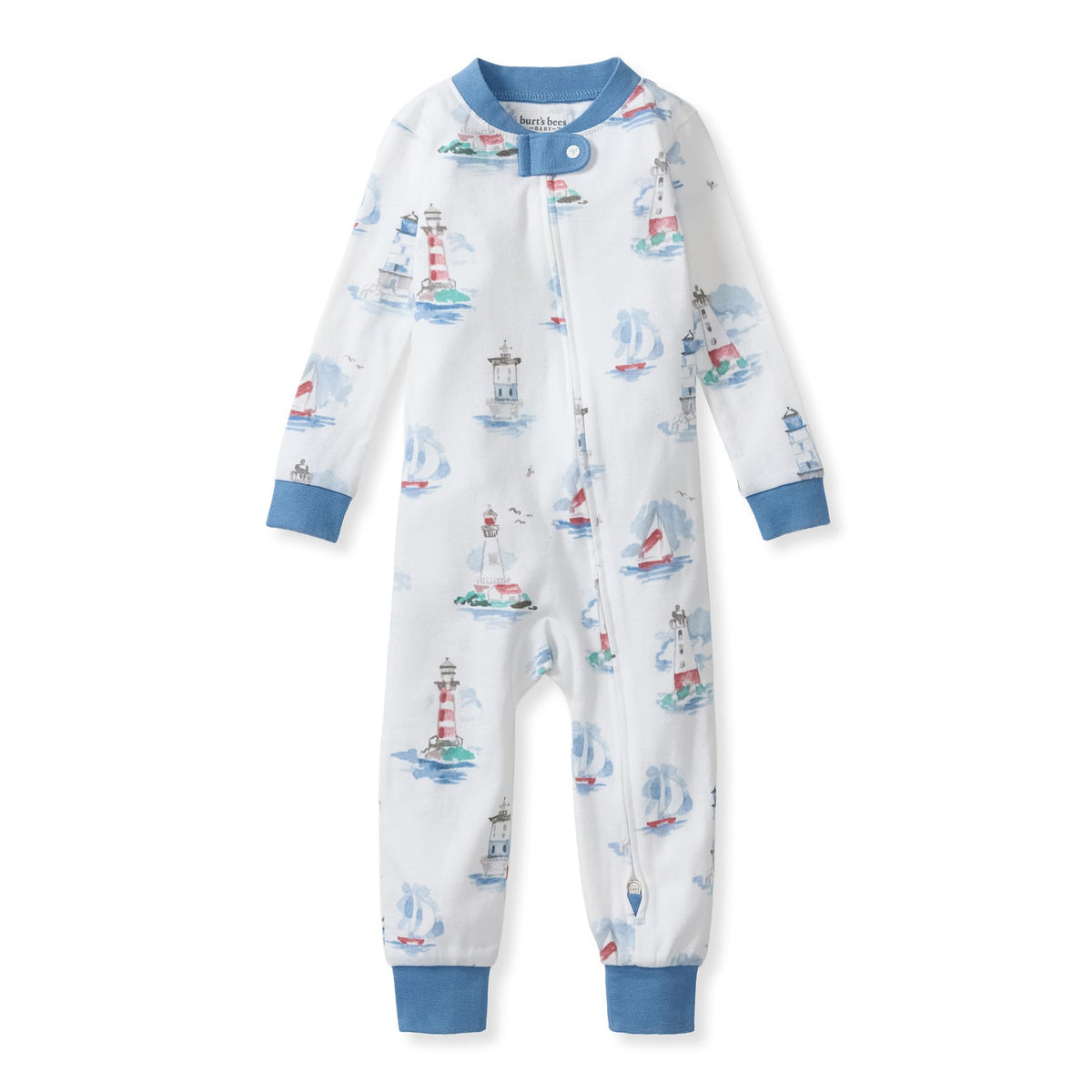 Burt's Bees Baby Boys Footless Pajamas, Sleep and Play Loose Fit, 100% Organic Cotton Soft One-piece PJs, Sizes NB to 6-9 Months
