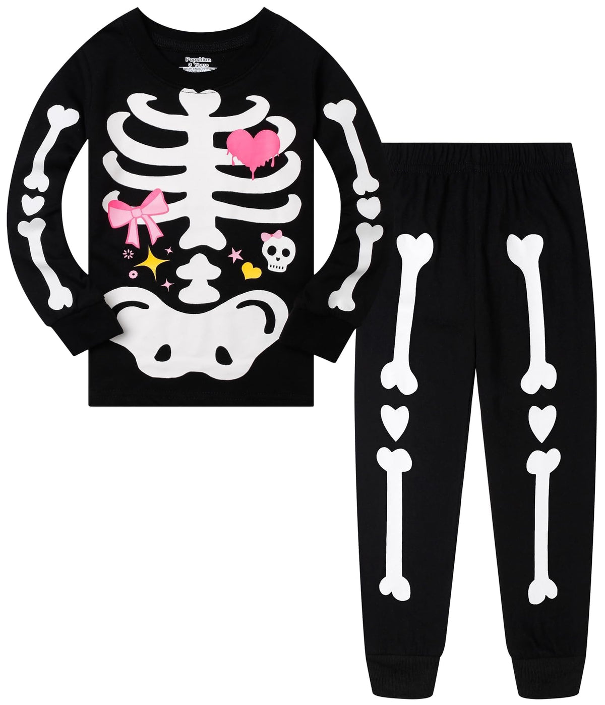 Toddler Boys Skeleton Pajamas Sets Kids Pumpkin Sleepwear Boys Halloween 2 Pcs PJS