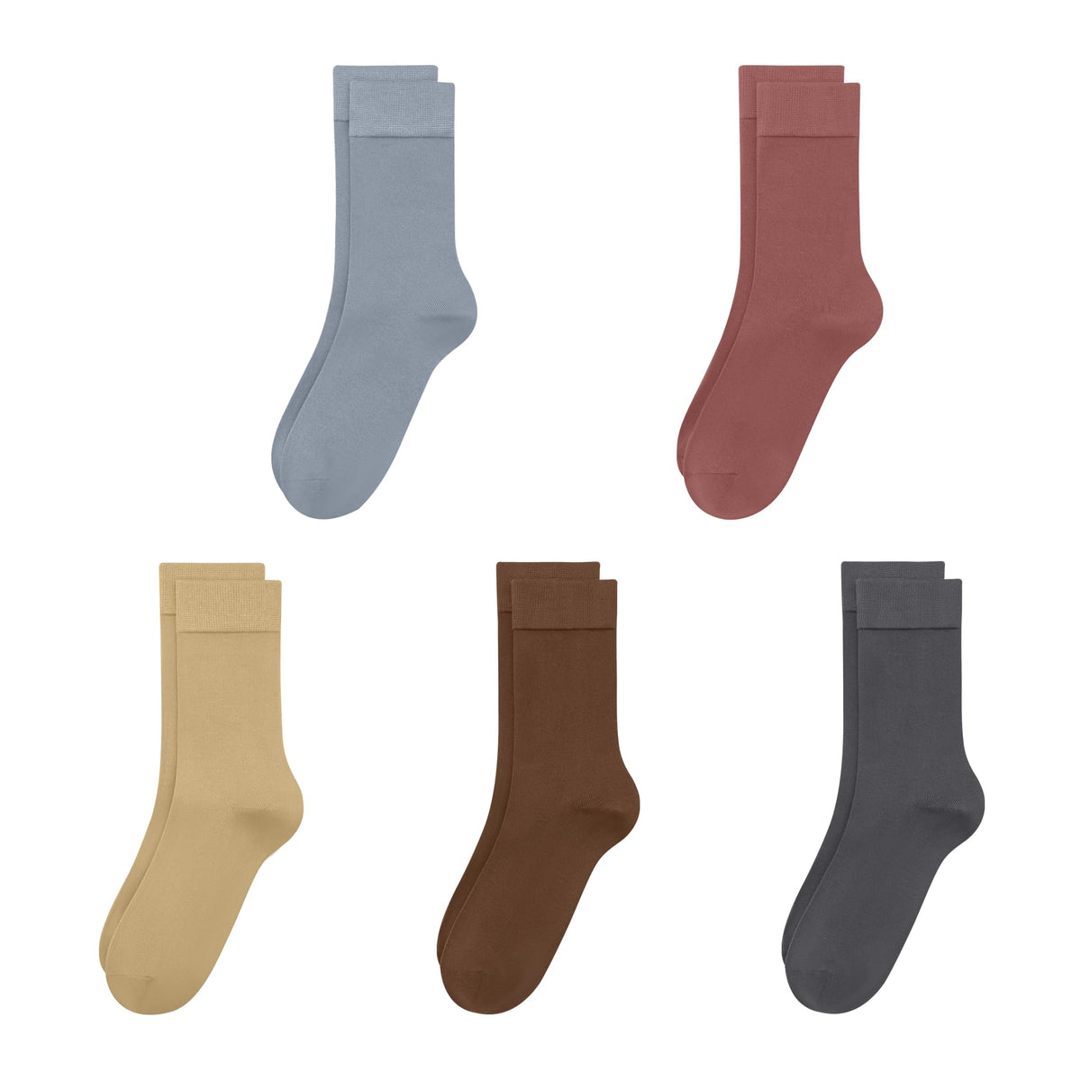 SERISIMPLE Viscose Bamboo Kids Crew Socks School Anti Odor Socks for Boys Girls Uniform Light Weight Flat Seam Socks 5 Pairs