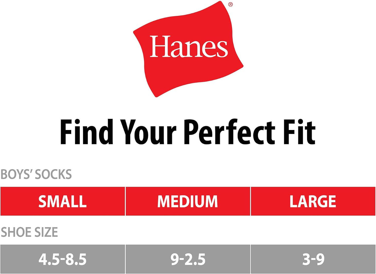 Hanes Boys' Uniform Crew Socks | Moisture-Wicking, 10-Pack for School