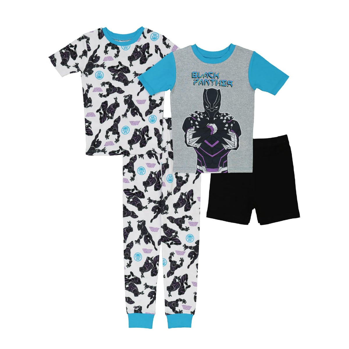 Marvel Boys' 4-piece Snug-fit Cotton Superhero Pajama Set, Matching Pajamas