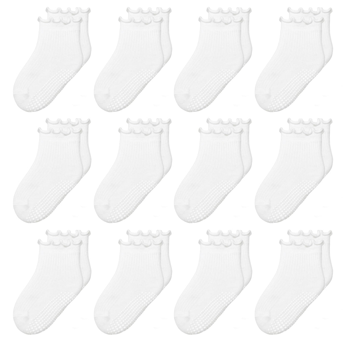 Toddler Non Slip Grip Crew Socks for 1-7 Years Baby Kids Boys Girls