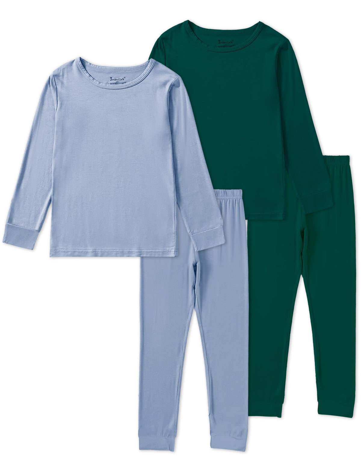 Jimonda Baby Boys Girls Pajama Sets Toddler Long Sleeve Sleepwear Sets Rayon from Bamboo Pajamas Sets 4pcs PJs 18M-8Y
