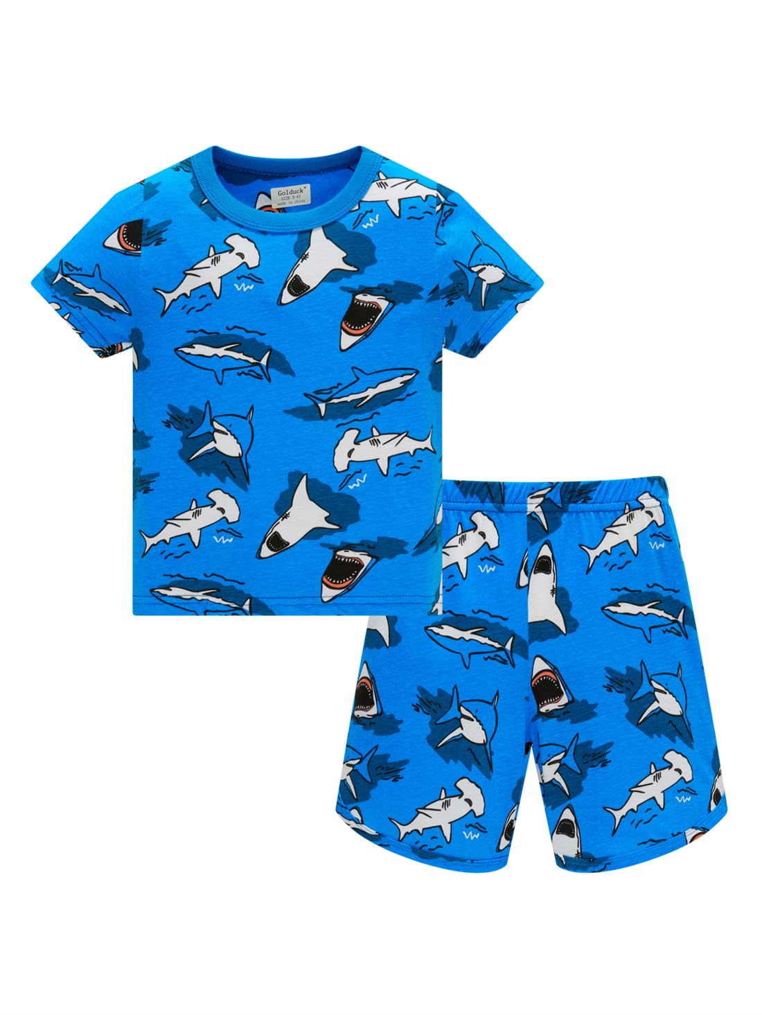 Kids Boys' Pajama Set Short Sleeve T-Shirt+Shorts Car Fire Truck Cartoon Print Little Kid 100% cotton clothing