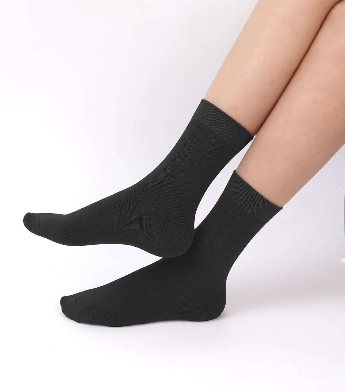 SERISIMPLE Viscose Bamboo Kids Crew Socks School Anti Odor Socks for Boys Girls Uniform Light Weight Flat Seam Socks 5 Pairs