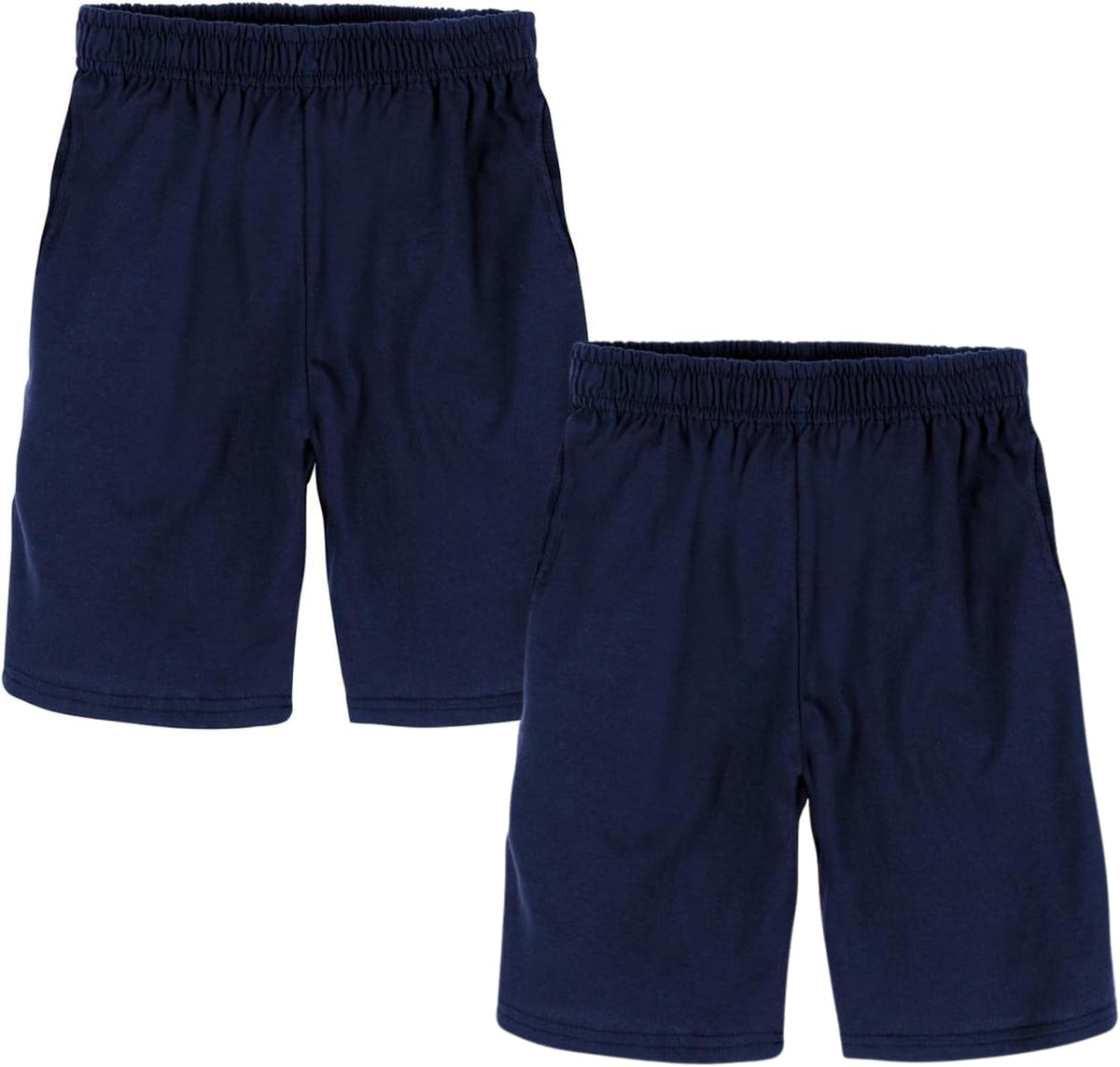 Hanes Boys Jersey Shorts Pack, 2-Pack, Cotton Shorts for Boys with Pockets, Pull-On Shorts