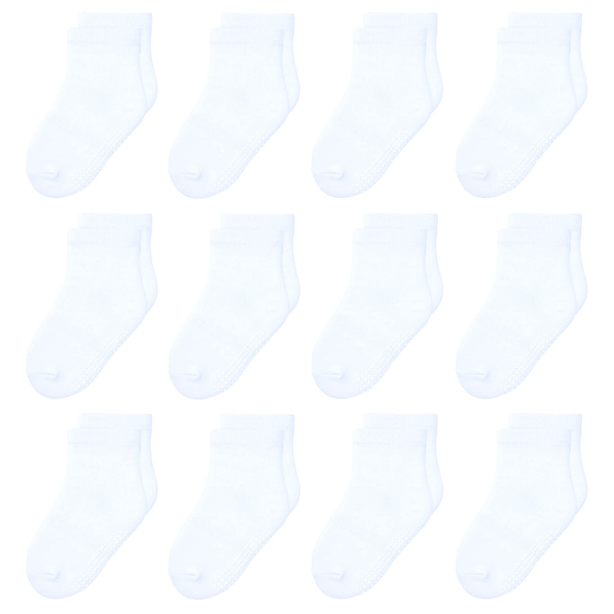 Toddler Non Slip Grip Crew Socks for 1-7 Years Baby Kids Boys Girls