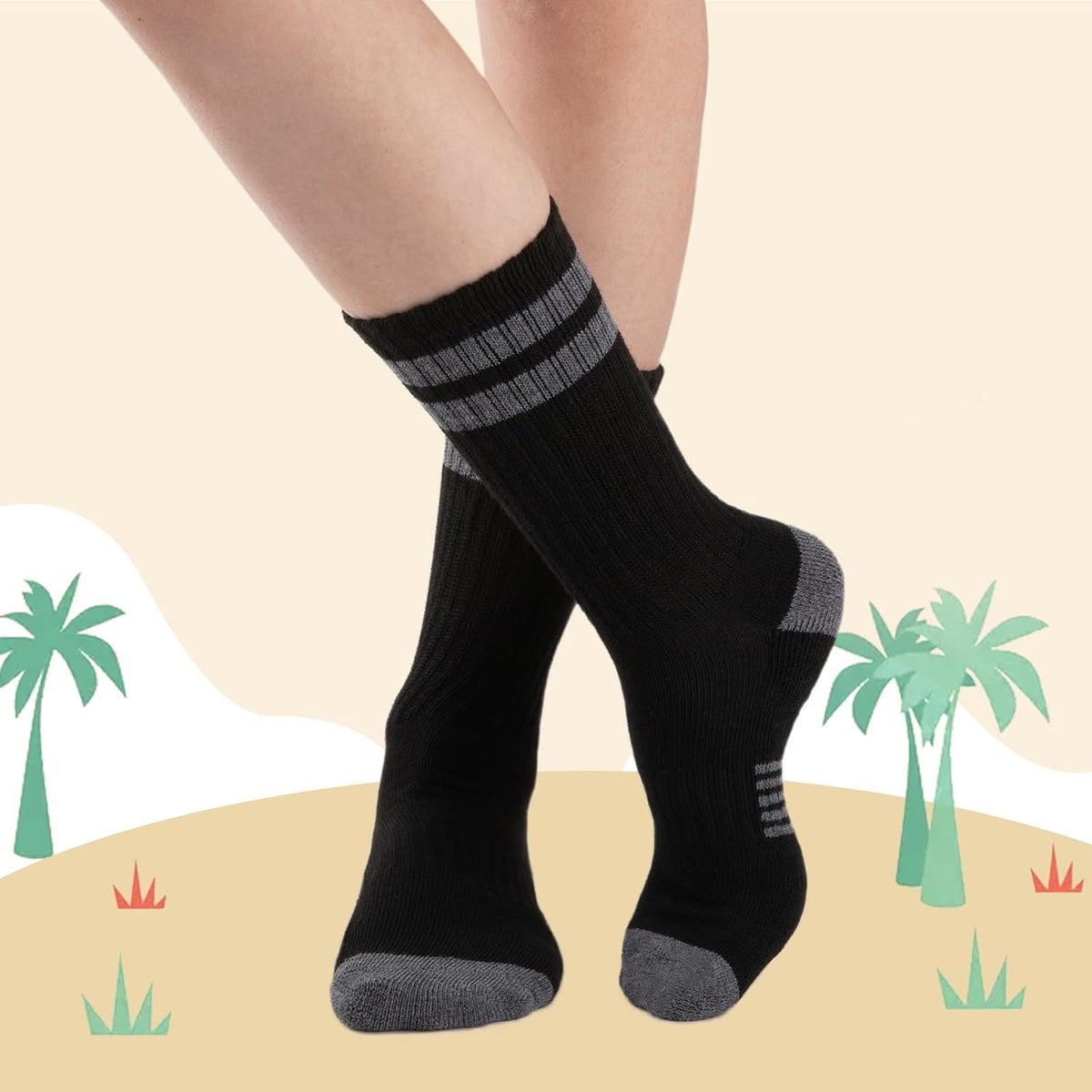 Comfoex 10 Pairs Boys Crew Long Athletic Socks for 4-6 6-8 8-10 Years Old Kids Calf Sports Half Cushioned