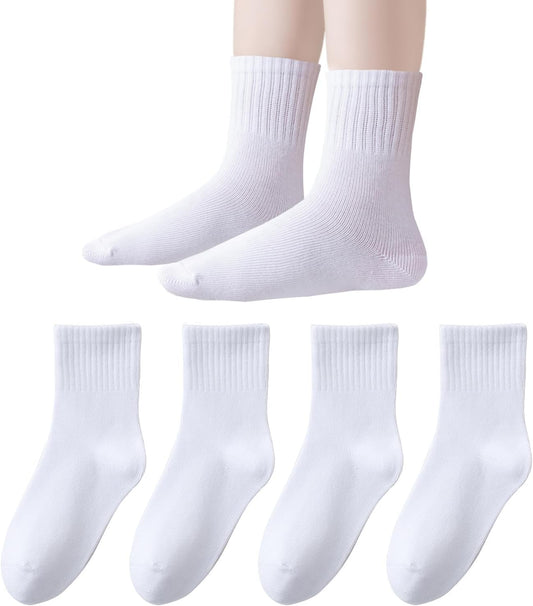EPEIUS Kids Crew Socks Seamless Cotton Dress Socks for Boys Girls 1-15Y