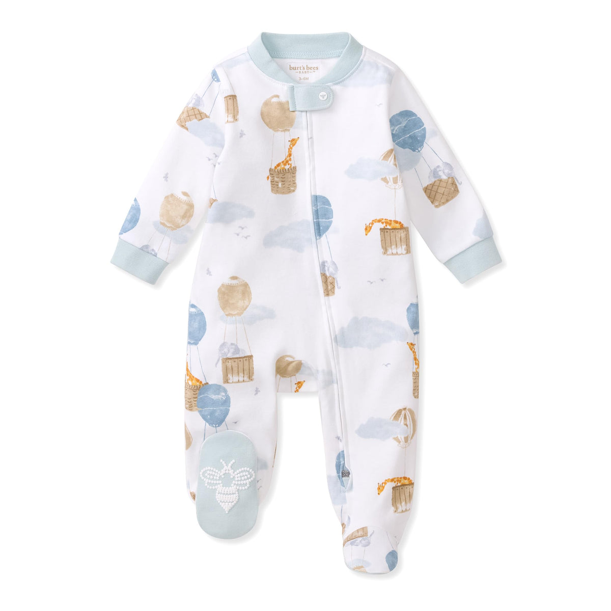 Burt's Bees Baby Boys Footless Pajamas, Sleep and Play Loose Fit, 100% Organic Cotton Soft One-piece PJs, Sizes NB to 6-9 Months