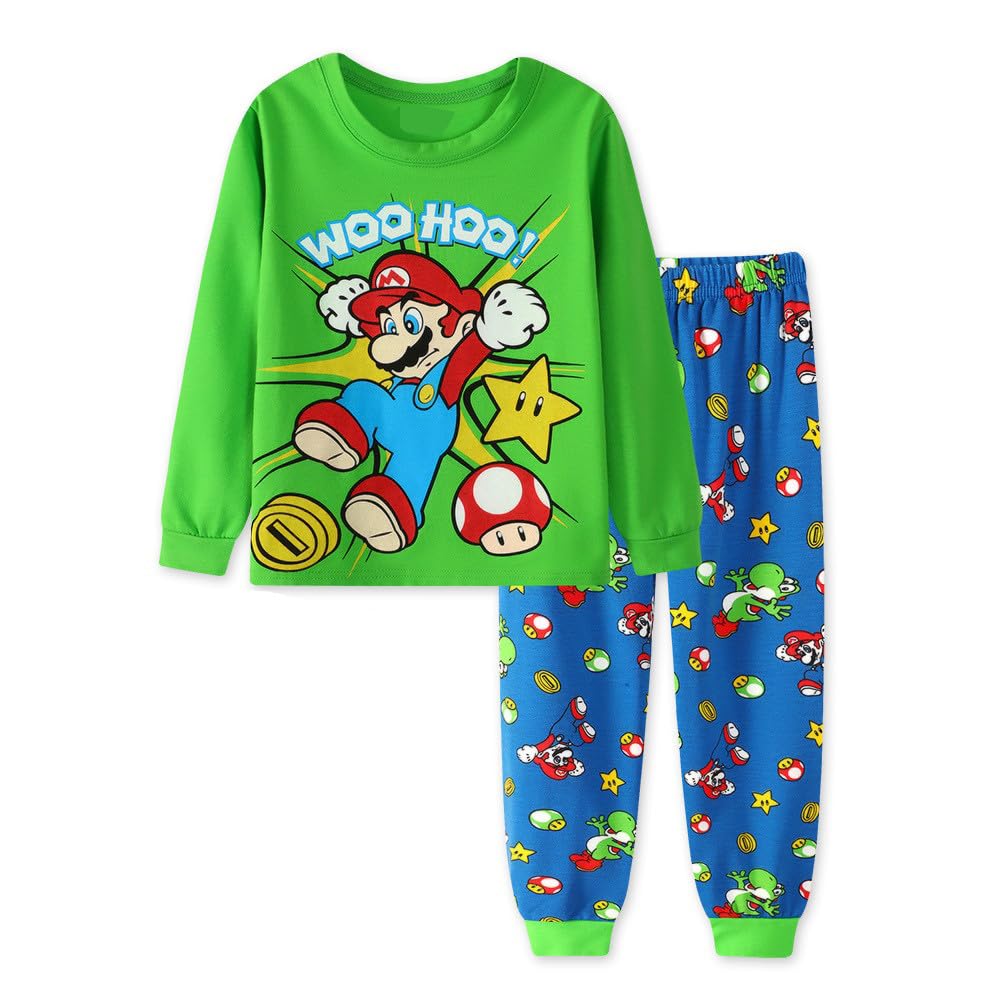 Toddler Boys Long Sleeve Rocket Dinosaur Pajamas Sets Pjs Cotton Sleepwear Infant Kids