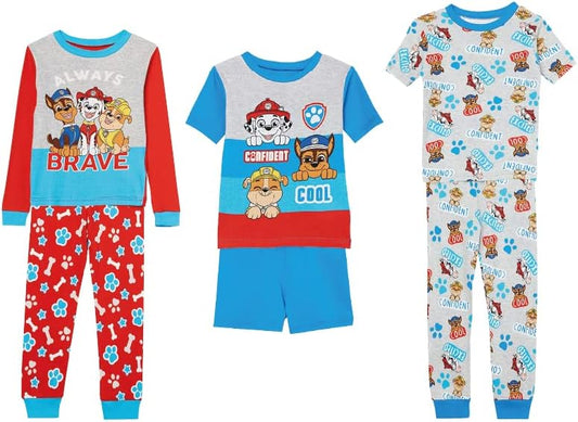 Nickelodeon Boys' Paw Patrol 6-piece Snug-fit Cotton Matching Pajama Set