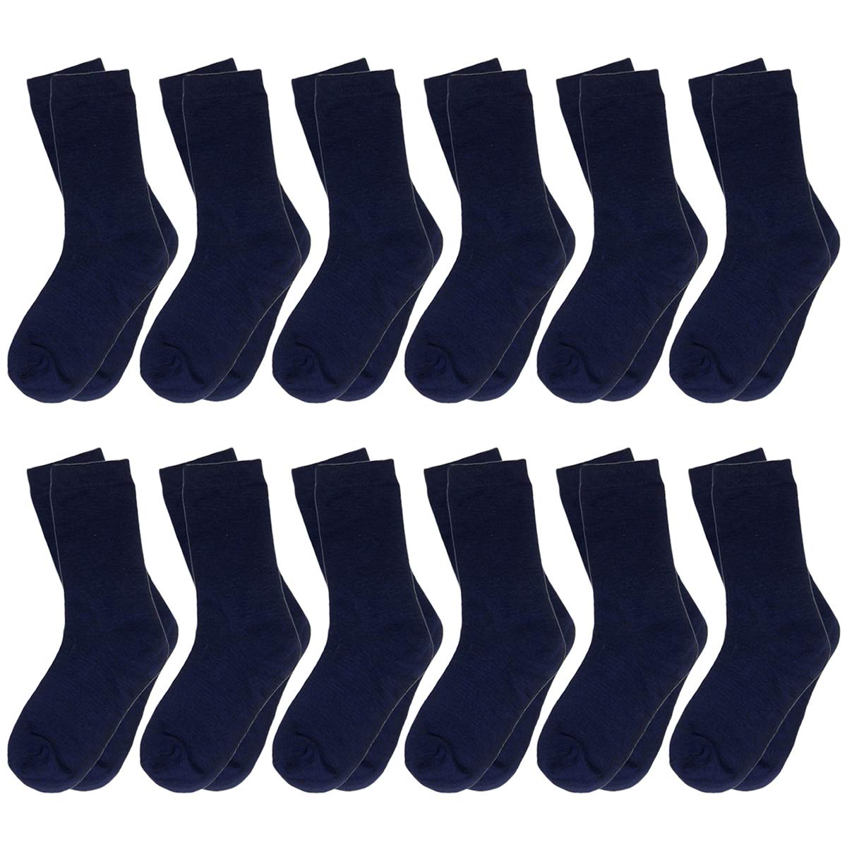 Falari 12-Pack Boy Toddler Kids Cotton Crew Socks, Casual Athletic Dress Socks